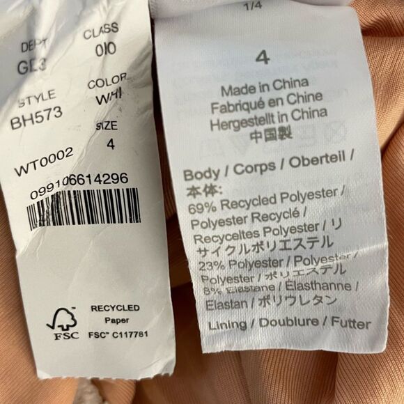 J Crew Scrunchie Classic Scoopneck One Piece Swimsuit size 4 NEW White - Picture 11 of 12